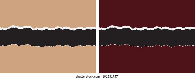Torn paper vector background in brown and maroon color for notes, presentation, books, notepad cover