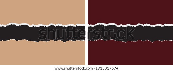 Torn paper vector\
background in brown and maroon color for notes, presentation,\
books, notepad cover