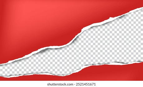 Torn paper vector background. Torn paper. The edges of the paper are torn horizontally. Paper texture abstract background.