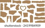 Torn paper vector illustration, heart shape paper, art project background. Perfect for scrapbooking, crafts, expressing emotions of love, loss, memory