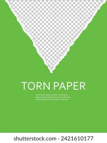 torn paper vector triangle background with transparency place for your design, torn paper edges. Vector illustration. EPS file 189.