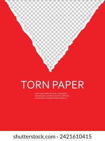 torn paper vector triangle background with transparency place for your design, torn paper edges. Vector illustration. EPS file 188.