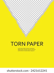 torn paper vector triangle background with transparency place for your design, torn paper edges. Vector illustration. EPS file 191.