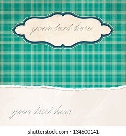 Torn paper vintage background with plaid pattern design