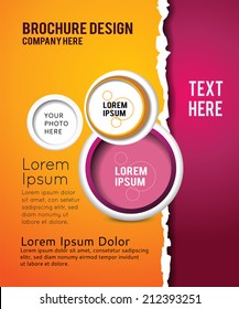 Torn paper for your background with circles. Vector illustration
