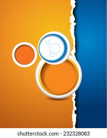 Torn paper for your background with circles. Vector illustration