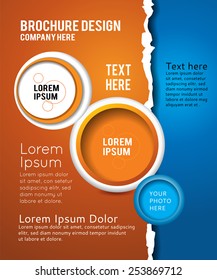 Torn paper for your background with circles. Vector illustration