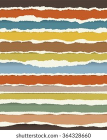 Torn papers set, horizontally seamless pattern, vector illustration. Design for web and mobile app.