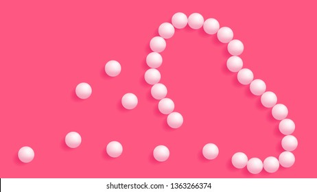 Torn pearl necklace, vector illustration