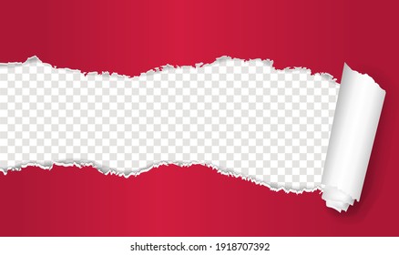 Torn Ped Paper With Transparent Background With Gradient Mesh, Vector Illustration