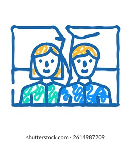 torn photo divorce doodle icon sketch vector. torn photo divorce sign. isolated symbol illustration