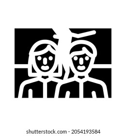 torn photo divorce glyph icon vector. torn photo divorce sign. isolated contour symbol black illustration