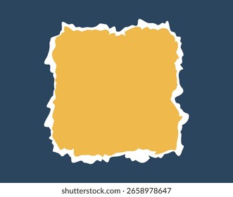 Pedazo de papel rasgado aislado forma cuadrada. Un pedazo de papel con el borde roto. Colores lindos forma geométrica con un borde desgarrado blanco. Ilustración vectorial