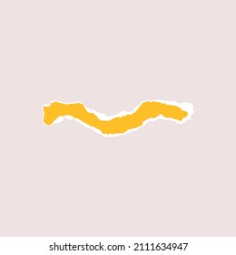 Torn piece of paper isolated. Wave is a piece of paper with a dangling edge. Vector illustration of a geometric shape with a white torn edge.