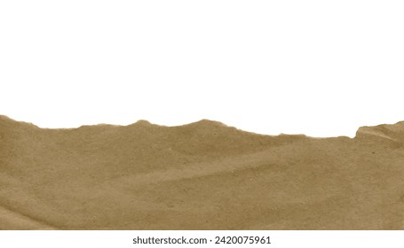 A torn piece of repurposed torn paper. Realistic texture of kraft paper png. Blanks for designs, templates, banners, etc. Vector illustration