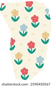 Torn Piece Wallpaper With Floral Pattern Vector Illustration
