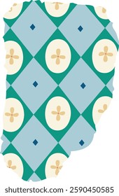 Torn Piece Wallpaper With Seamless Pattern Vector Illustration