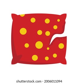 Torn pillow icon. Flat illustration of torn pillow vector icon isolated on white background