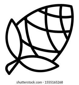 Torn pine cone icon. Outline torn pine cone vector icon for web design isolated on white background
