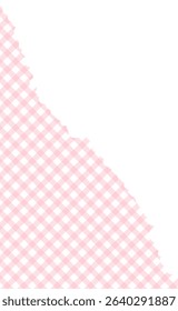 Torn Pink Gingham Washi Tape Sticker