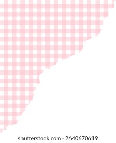 Torn Pink Gingham Washi Tape Sticker – Pastel Journal Element
