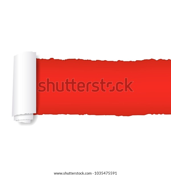 Torn\
Red Paper With Gradient Mesh, Vector\
Illustration