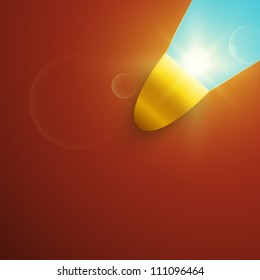 Torn red paper with place for text. Part of vector background set.