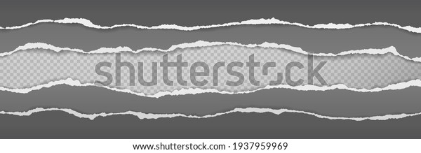 Torn Ripped Grey Black Paper Strips Stock Vector (Royalty Free ...