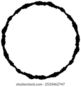 Borda rasgada do quadro circular de papel isolado