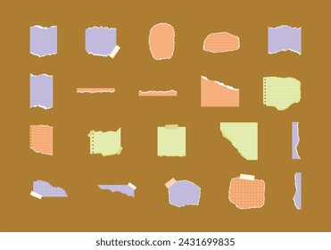 Torn Ripped Paper Element Set