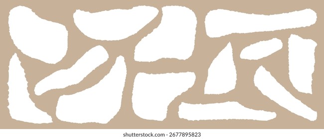 Hoja de papel rasgada o rasgada. Colección del conjunto de elementos de tira de papel rasgado. Diseño de conjunto de papel rasgado Clipart. Colección de tira de papel rasgada o rasgada con bordes grunge.