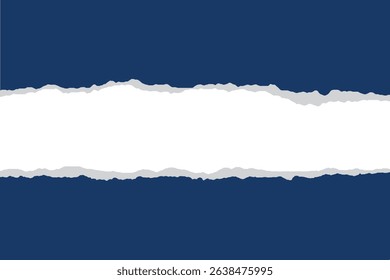 torn or ripped paper sheet. Scrapbook edge, notebook tear or blank page split vector illustration 