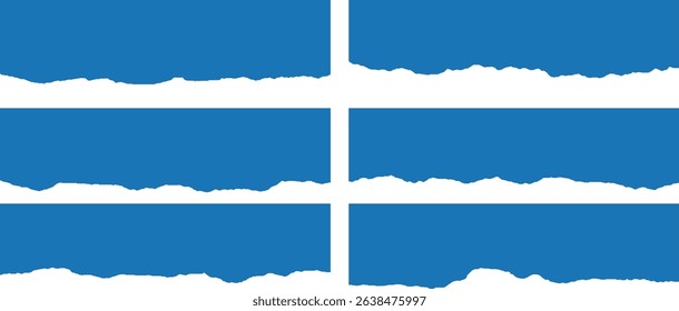 torn or ripped paper sheet. Scrapbook edge, notebook tear or blank page split vector illustration 
