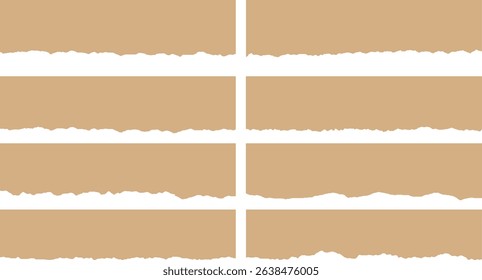 torn or ripped paper sheet. Scrapbook edge, notebook tear or blank page split vector illustration 
