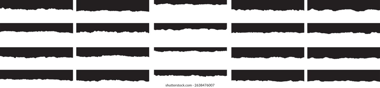 torn or ripped paper sheet. Scrapbook edge, notebook tear or blank page split vector illustration 
