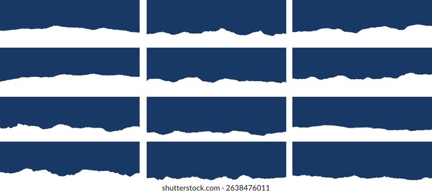 torn or ripped paper sheet. Scrapbook edge, notebook tear or blank page split vector illustration 