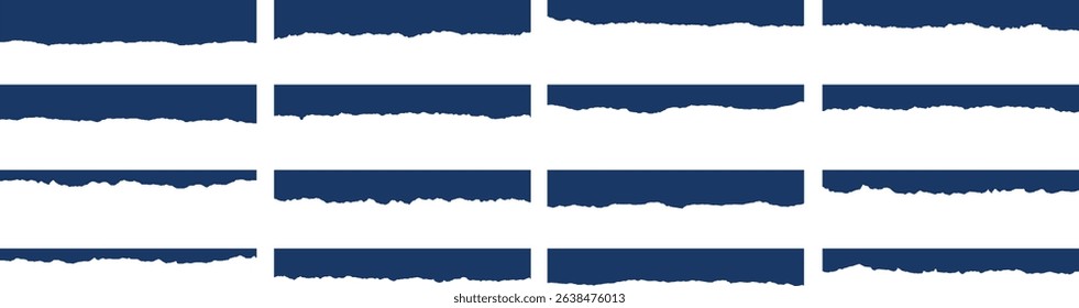 torn or ripped paper sheet. Scrapbook edge, notebook tear or blank page split vector illustration 