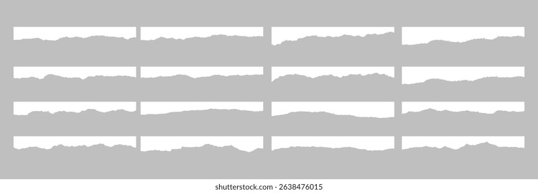 torn or ripped paper sheet. Scrapbook edge, notebook tear or blank page split vector illustration 