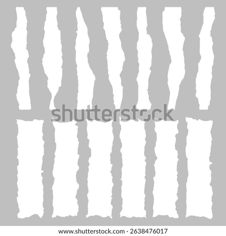 torn or ripped paper sheet. Scrapbook edge, notebook tear or blank page split vector illustration 
