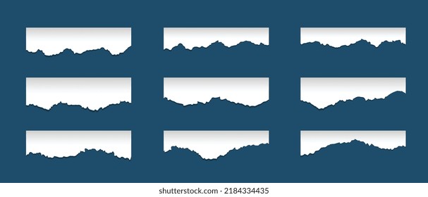 torn ripped paper sheets collection