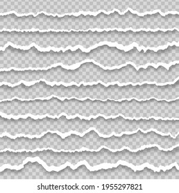 Tiras de papel rotas. Bordes de cartón dañados.