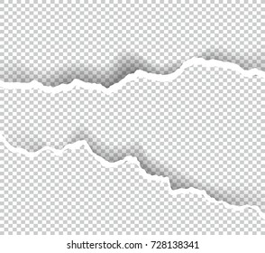Torn Ripped paper transparent with space for text.