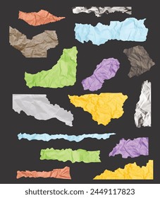 Torn Ripped Paper vector  set clipart