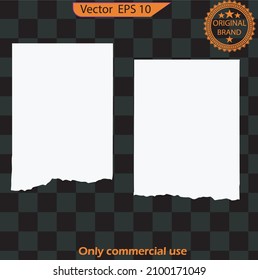 Desgarrado, trozo rasgado. Vector de papel con espacio para texto, publicidad o diseño. Bordes de papel rotos. Ilustración vectorial. Deseche fragmentos de fragmentos. 