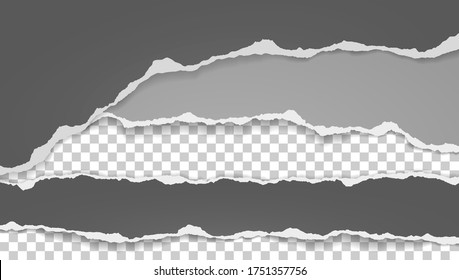 En el fondo cuadrado del texto hay trozos rasgados de gris oscuro horizontal y papel blanco con sombra suave. Ilustración del vector