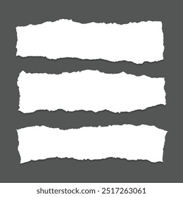 Conjunto de texturas de hoja de papel ripper roto