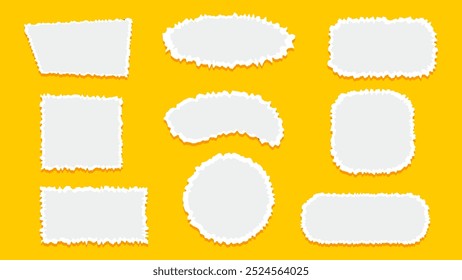 Conjunto de texturas de hoja de papel ripper roto