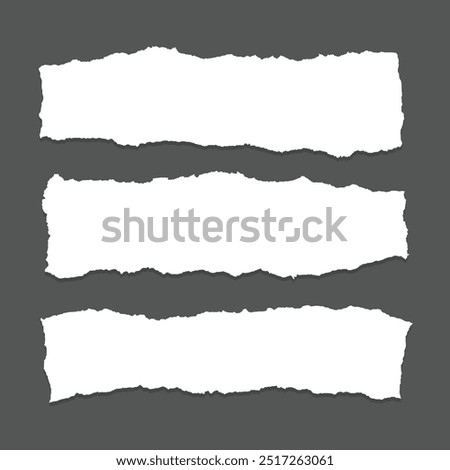 Torn ripper paper sheet textures set