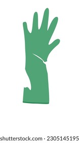 Torn rubber gloves vector illustration. Plastic waste concept.  Flat vector in cartoon style isolated on white background.
