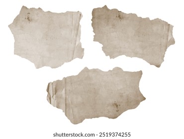 Torn scraps of old paper. Background texture of vintage paper or parchment